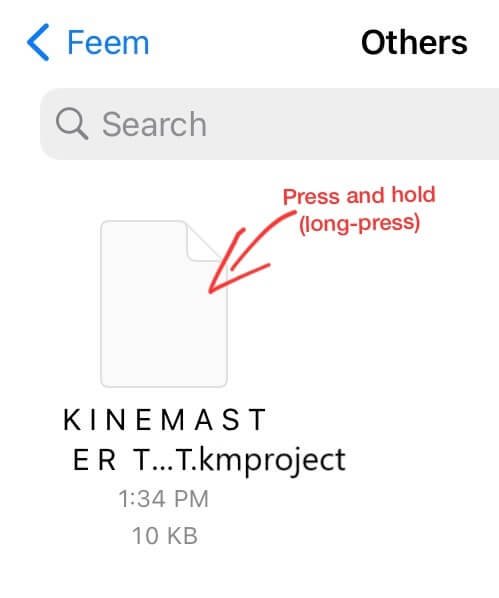 select kmproject file on ios file manager